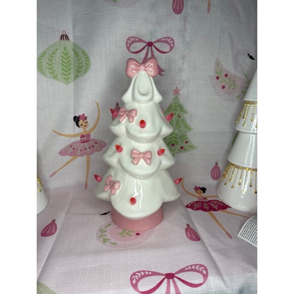 PINK BOW CHRISTMAS TREE WITH LED LIGHTS - Picture 1 of 6